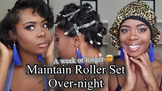 How to Maintain A Roller Set Overnight Week or longer on Relaxed Hair [upl. by Rachele125]