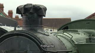 Steam engine  Heritage railway  Somerset  Minehead  Fremantle stock footage E19R04 044 [upl. by Haraj]