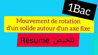 exercices corrigés mouvement de rotation d’un solide autour d’un axe fixe 1bac la suite de la série1 [upl. by Antonietta]