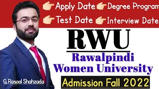 Rawalpindi Women University fall admission 2022 [upl. by Vona971]