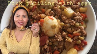 Pork Giniling Recipe with eggs  Filipino Style [upl. by Francisco]