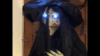 LIFE SIZE EVETTE WITCH Grandin Road  Halloween Prop Review [upl. by Lleval844]