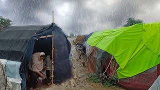 Very Heavy Rain In the Winter Season Nomadic Village of Pakistan  Naturally Beautiful Rain [upl. by Schwitzer]