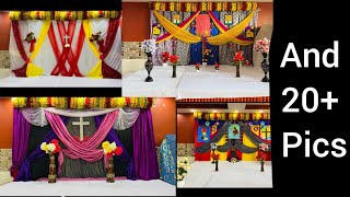 Our stage decoration pics foryou How to decorate stage with fabric YouTube trend [upl. by Ubald998]