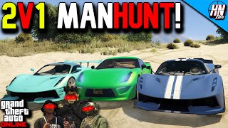 GTA 5 MANHUNT  CARBONIZZARE vs VIRTUES ft NoProblemCheating twingomp4 [upl. by Mastic]