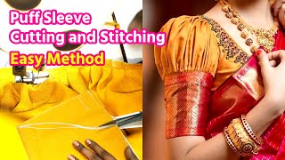 Puff Sleeve Cutting and Stitching Simple and Easy Method  Puff Sleeve Design  Beginners Tailoring [upl. by Natika]