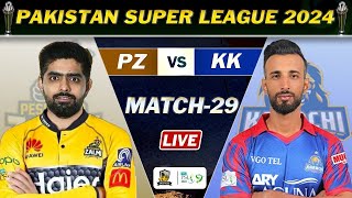 PESHAWAR ZALMI vs KARACHI KINGS PSL 9 MATCH 29 LIVE  KK vs PZ LIVE COMMENTARY [upl. by Aramac721]