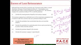 Excess of Loss Reinsurance Reinsurer Premium and Expected Profit [upl. by Mayhs]