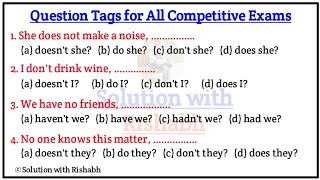 Questions Tags Practice Set02  Questions Tags in English grammar with Examples  Question tags [upl. by Sellihca907]