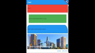 Flutter Tutorial  Card  Inkwell [upl. by Stein457]