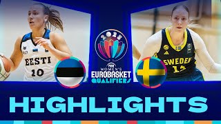 Estonia v Sweden  Full Game Highlights  FIBA EuroBasketWomen 2025 Qualifiers [upl. by Ennahgem139]