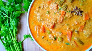 Saravana Bhavan Vegetable Korma Recipe  Vegetable Kurma Recipe  Korma Recipe for Lockdown [upl. by Annawit]