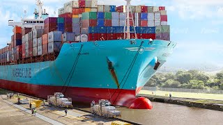 Tiny Train Pulling World Largest Ships Across Panama Canal [upl. by Falcone]