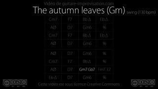 The Autumn leaves  Les feuilles mortes  Gm 130bpm  Backing Track [upl. by Amalle230]