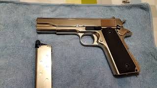 Golden Eagle 1911 Full Metal Chrome Gas Blowback Pistol GBB Gel Blaster [upl. by Shiverick]