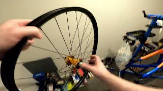 putting new hope fortus 30sc wheels on old bike [upl. by Netsirk]