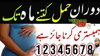 hamla aurat se humbistari kab tak kar sakte hainحمل کے دوران ہمبستری کب تک کرنا جائز ہے؟ [upl. by Kcirdor]