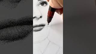 Audrey Hepburn dessin portrait pointillism pointillisme audreyhepburn stipplingart rotring [upl. by Mehelhteb]