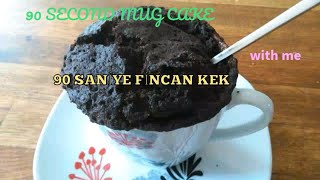 🎂☕ 90 SANİYE de Mikrodalga da Fincan KEK🍀 YUMURTASIZ [upl. by Eatnoid63]