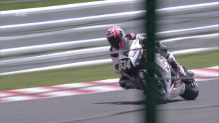 Suzuka 8 hours 2015 Start race and Casey Stoner crash [upl. by Dnomsad]