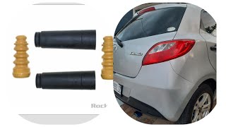 Mazda 2 DemioFord Fiesta Rear Shock Buffer Rubber And Boot Replacement [upl. by Kenji]