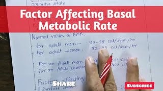 Factor Affecting Basal Metabolic Rate  Biochemistry [upl. by Ainoet]