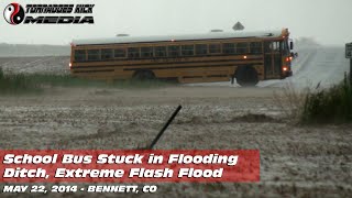 School Bus Nearly Caught in Flash Flood  05222014 Bennett CO [upl. by Rebecka]