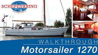 Motorsailer 1270 for sale  Yacht Walkthrough   Schepenkring Lelystad  4K [upl. by Anyl]