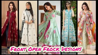 Stylish New Front Open Frock Designs For Girls  Open Frock Designs 2024  Front Slit Frock Designs [upl. by Riha]