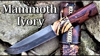 Mammoth Ivory  Puukko knife build Pt3  Mammoth ivory and ironwood knife handle [upl. by Anitnas]