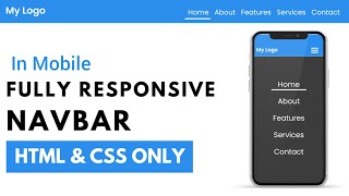 Create an attractive navbar in mobile using Html and CSS [upl. by Eirb290]