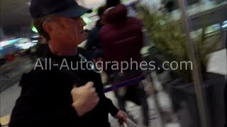 Sean Penn leaving Paris and refusing to sign autographs [upl. by Artamas666]