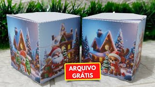 LEMBRANÇA de NATAL para IMPRIMIR GRÁTIS  Caixa Cubo de Natal [upl. by Iphlgenia279]