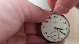 Vintage Omega Pocket Watch Open Face Stainless Steel Manual Winding 376L15P [upl. by Yemiaj]