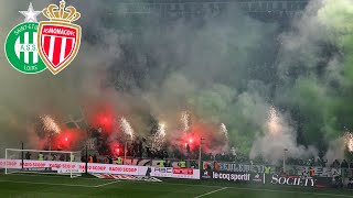 ASSEMONACO 14  Tifo Ambiance Fumigènes Supporters Saint Étienne vs Monaco  Green Angles 30 Ans [upl. by Dorotea]