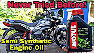 how to change bike engine oil  motul 5100 10W30 semi synthetic engine oil for hero passion Xpro [upl. by Nirok]