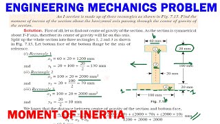 Engineering mechanics solved problem  moment of inertia  I Section moment of inertia  EM [upl. by Dao]