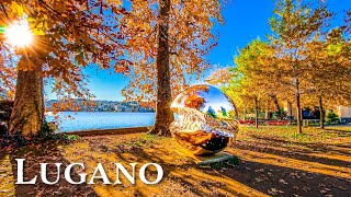 Lugano in autumn is the golden paradise 🇨🇭 Switzerland 4K [upl. by Hcahsem]