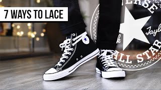 7 WAYS TO LACE CONVERSE CHUCK TAYLOR ALL STAR HIGH TOP  I AM RIO P [upl. by Roanne]