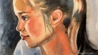 Lifting Paint Watercolor Portrait Painting Demo Christine Karron watercolortechniques [upl. by Naig]