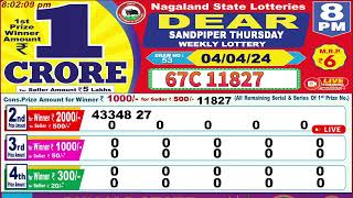 Dear Sandpiper Thursday Weekly Lottery 8PM 04032024 [upl. by Klute90]