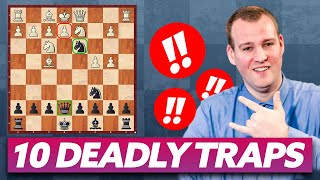 10 DEADLY TRAPS in the Budapest Gambit you must know [upl. by Ahsiugal]