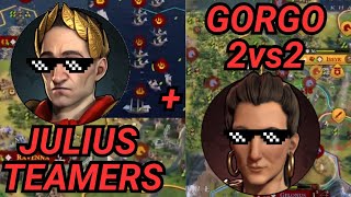 Civ 6 Competitive Multiplayer  Julius Ceasar Teamers  Gorgo 2vs2 Tournament [upl. by Rento979]