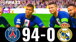 FIFA 23  MESSI RONALDO MBAPPE NEYMAR ALL STARS  PSG 940 REAL MADRID  UCL FINAL 2024 I [upl. by Ingraham]