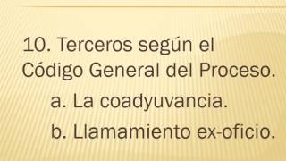 13 Los terceros La coadyuvancia y el llamado de oficio [upl. by Elmore]