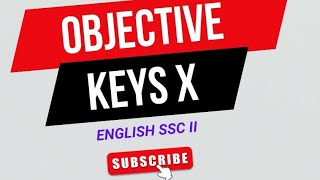 Objective Answer keys SSC II1st Term Examination [upl. by Roydd]