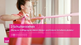 Schulterziehen  Schultermuskulatur trainieren – Übungen gegen Rückenschmerzen [upl. by Karlie]