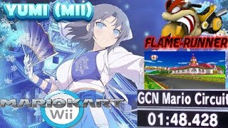 Mario Kart Wii GCN Mario Circuit Time Trials As Yumi Mii Outfit B 0148428 [upl. by Notwal]