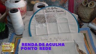 Renda de Agulha para iniciantes Ponto Rede [upl. by Hulburt496]