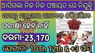 Odisha Grampanchayat Recruitment 2024Odisha Panchayat level Govt JobOdisha Govt Job💯👍 [upl. by Bonnice]